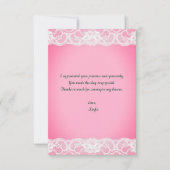 Roze Baby shower Bedankkaart (Voorkant)