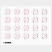 Roze Baby Shower Bedankt Sticker (Vel)