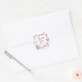 Roze Baby Shower Bedankt Sticker (Envelop)
