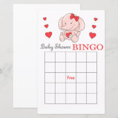 Roze baby shower bingo (Voorkant / Achterkant)