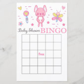 Roze baby shower bingo (Voorkant)