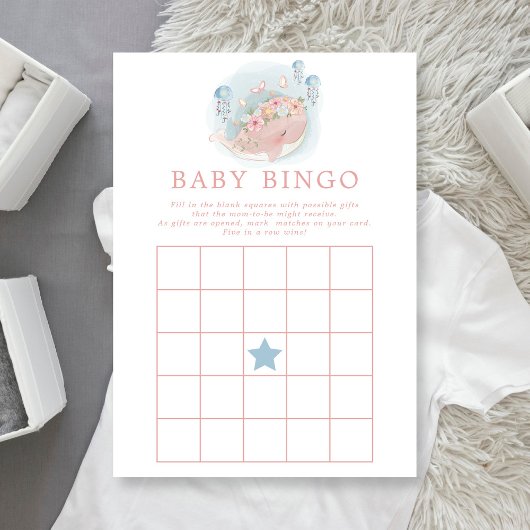 Roze Baby shower Bingo Game Invitation Kaart
