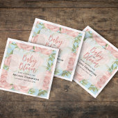 Roze Baby shower Bloemen Bloom Custom Servet