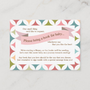 Roze Baby shower Boek Invoegen Verzoek Kaart voor 