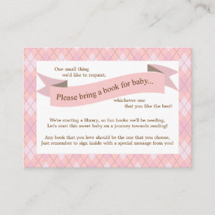 Roze Baby shower Boek Invoegen Verzoek Kaart voor 