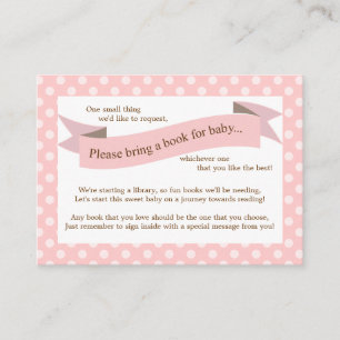 Roze Baby shower Boek Invoegen Verzoek Kaart voor 