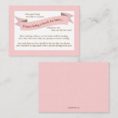 Roze Baby shower Boek Invoegen Verzoek Kaart voor  (Voorkant / Achterkant)