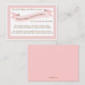 Roze Baby shower Boek Invoegen Verzoek Kaart voor  (Voorkant / Achterkant)