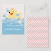 Roze Baby shower boekaanvraag voor Rubber Ducky Gi Informatiekaartje (Voorkant / Achterkant)