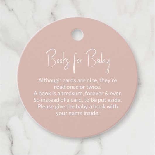 Roze Baby shower Boeken voor de Labels van het Ver (Voorkant)
