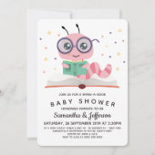 Roze Baby shower boekenboek Kaart (Voorkant)