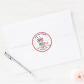 Roze Baby shower boekenboek Ronde Sticker (Envelop)