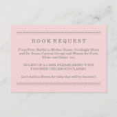 Roze Baby shower Book Request Informatiekaartje (Voorkant)