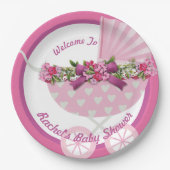  roze baby shower Bord (Voorkant)