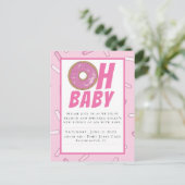 Roze Baby shower Briefkaart Uitnodiging (Staand voorkant)