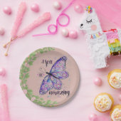 roze baby shower bruiloft effen aangepaste papier  papieren bordje (Feest)