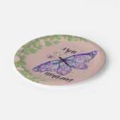 roze baby shower bruiloft effen aangepaste papier  papieren bordje (Gekanteld)