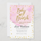 Roze Baby shower Brunch Uitnodiging (Voorkant)