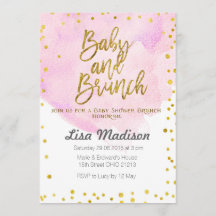 Roze Baby shower Brunch Uitnodiging