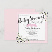 Roze Baby shower Brunch Uitnodiging (Voorkant / Achterkant)