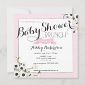 Roze Baby shower Brunch Uitnodiging (Voorkant)