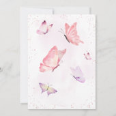Roze Baby shower Butterfly Kaart (Achterkant)
