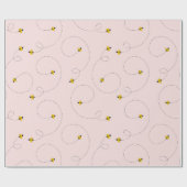 Roze Baby shower Buzzen Cadeaupapier (Vlak)