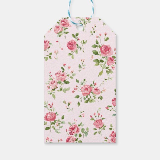 Roze Baby shower Cadeaulabel (Achterkant)