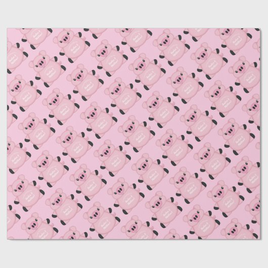 Roze Baby shower Cadeaupapier (Vlak)