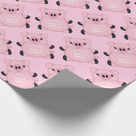 Roze Baby shower Cadeaupapier