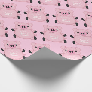 Roze Baby shower Cadeaupapier