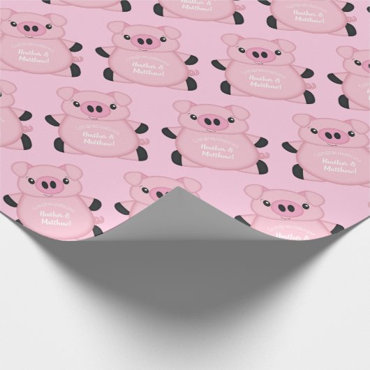Roze Baby shower Cadeaupapier (Hoek)