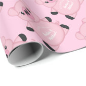 Roze Baby shower Cadeaupapier (Rol Hoek)