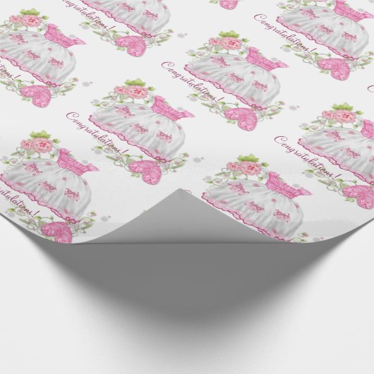 Roze Baby shower Cadeaupapier (Hoek)
