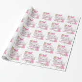 Roze Baby shower Cadeaupapier (Uitgerold)