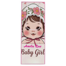 Roze baby shower cadeautas tas met waterverf bloem