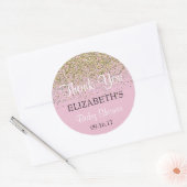 Roze Baby shower Dank u Sticker (Envelop)