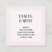 Roze Baby shower Diaper Raffle Informatiekaartje (Voorkant)
