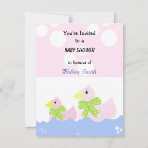 Roze Baby shower Duck Kaart
