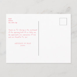 Roze Baby shower Echografie Dank u Briefkaart