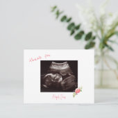 Roze Baby shower Echografie Schattige lettertype D Briefkaart (Staand voorkant)