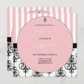 Roze Baby shower Elegance Kaart (Voorkant / Achterkant)