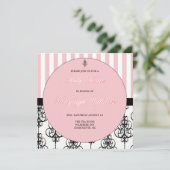 Roze Baby shower Elegance Kaart (Staand voorkant)