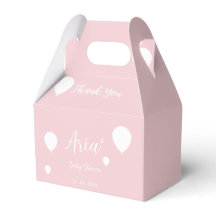 Roze baby shower favor doosjes