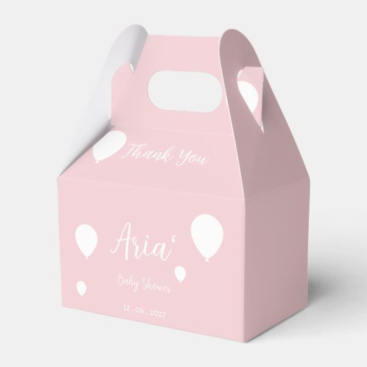 Roze baby shower favor doosjes (Voorkant Zijde)