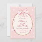 Roze baby shower feestje kaart (Voorkant)