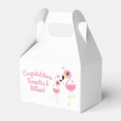 Roze Baby shower Flamingo Bedankdoosjes (Achterkant)