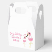 Roze Baby shower Flamingo Bedankdoosjes (Geopend)