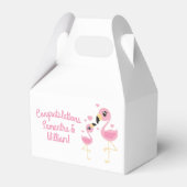 Roze Baby shower Flamingo Bedankdoosjes (Voorkant Zijde)