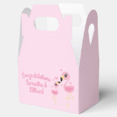 Roze Baby shower Flamingo Bedankdoosjes (Geopend)